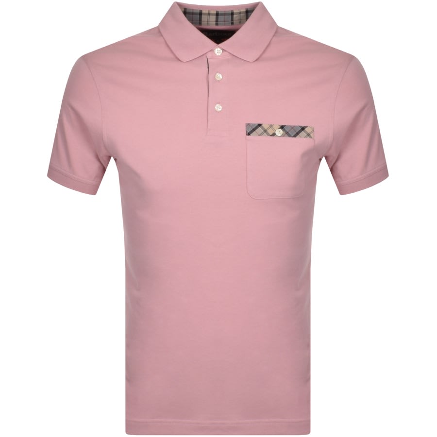 Alternative Image for ProductBarbour Tartan Pocket Polo T Shirt Pink1